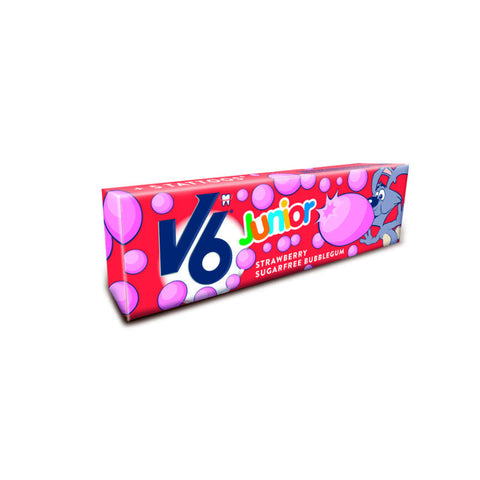 V6 Junior Bubblecious Strawberry tyggegummi 5 stk,973368