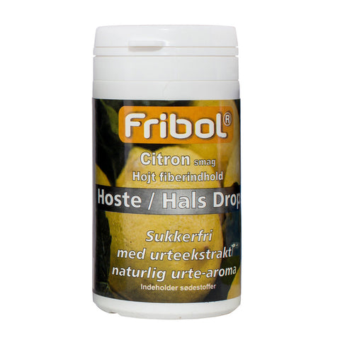 Fribol Hoste/Hals Sitron drops u/sukker 60 g, 903236