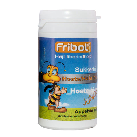 Fribol Junior Hoste/Hals Appelsin drops u/sukker 60 g, 902981