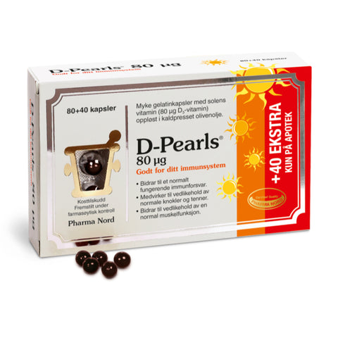 D-pearls kaps 80mcg 80 + 40 kapsler, 831550