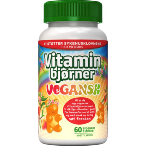 Vitaminbjørner med smak av fersken 60 tyggetabletter, 858937