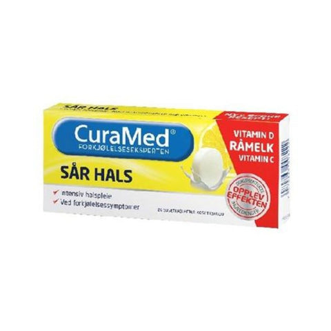 Curamed Sår Hals Sugetabletter med råmelk 20 stk,880555