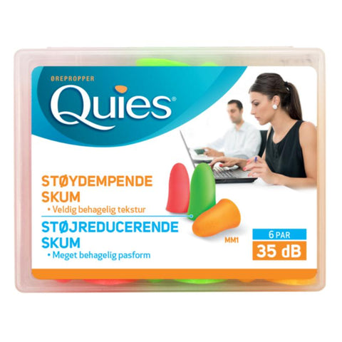 Quies ørepropper med støydempende mykt skum 6 par, 905002