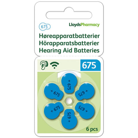 LloydsPharmacy batteri til høreapparat 675 6 stk, 932902
