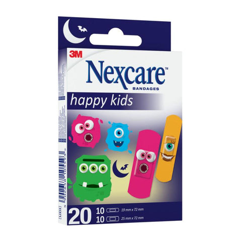 Nexcare Happy Kids Monster plaster 20 stk,955975
