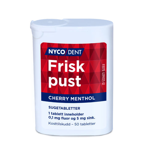 Nycodent Frisk Pust sugetabletter Cherry Menthol 50 stk, 959514