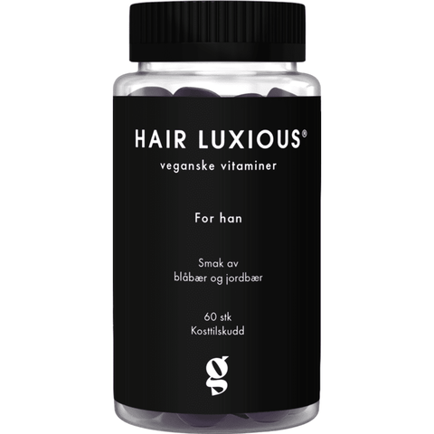 Hair Luxious gummies for han med blåbær og jordbærsmak 60 stk, 944460