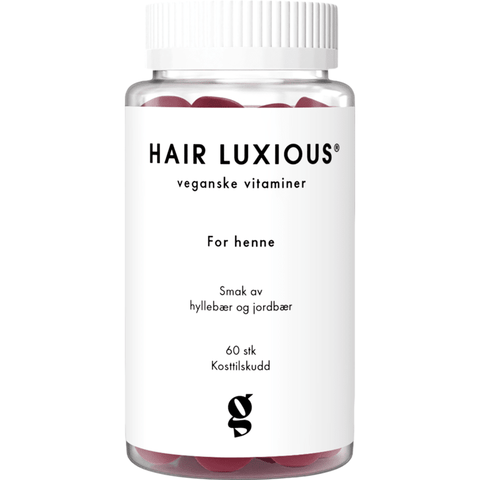 Hair Luxious for henne - veganske gummies-hyllebær og jordbærsmak 60 stk, 822126