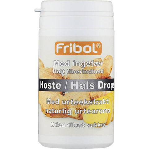 Fribol Hoste/Hals Ingefær drops u/sukker 60 g, 999941