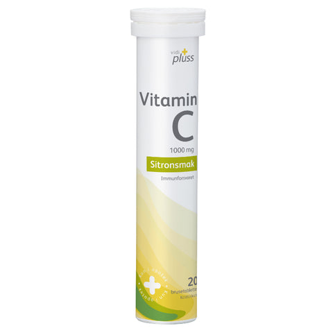 Vidi pluss C-vitamin 1000mg brusetabletter sitronsmak 20 stk, 808736
