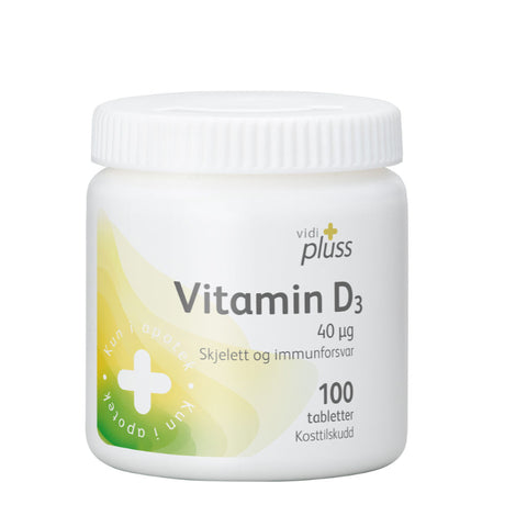 Vidi pluss vitamin D 40mcg 100 tabletter, 809146