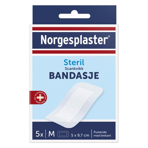 Norgesplaster Scankvikk bandasje hvit 5x9,7 cm 5 stk,819919