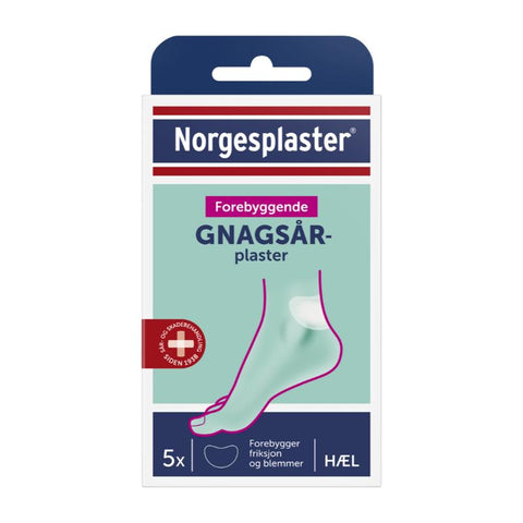Norgesplaster beskyttende/forebyggende  gnagsårplaster til hæl 5 stk