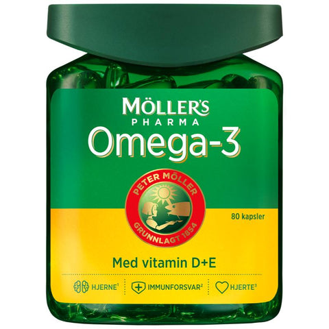 Møllers omega-3 med vitamin D+E 80 kapsler,968673