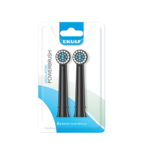 Ekulf PowerBrush Black børstehoderefill 2 stk, 827389
