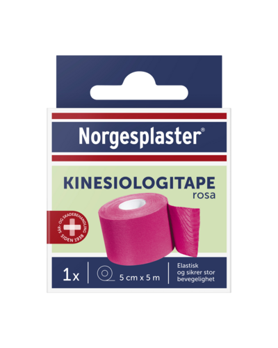 Norgesplaster kinesiologi tape rosa 5cmx5m 1 stk, 839915