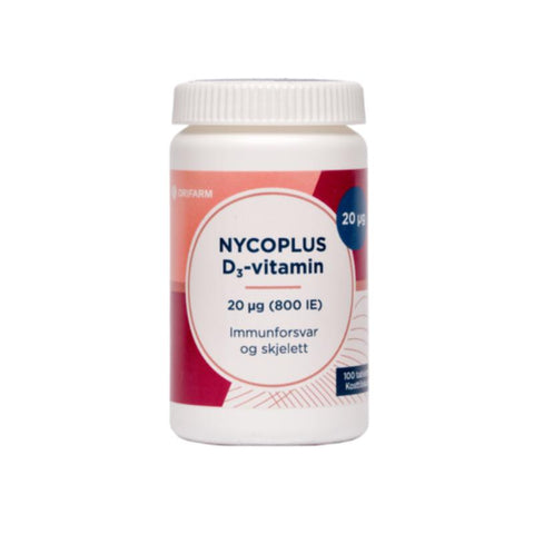 Nycoplus D3-vitamin Tab 20 mikrog 100 tabletter, 904166