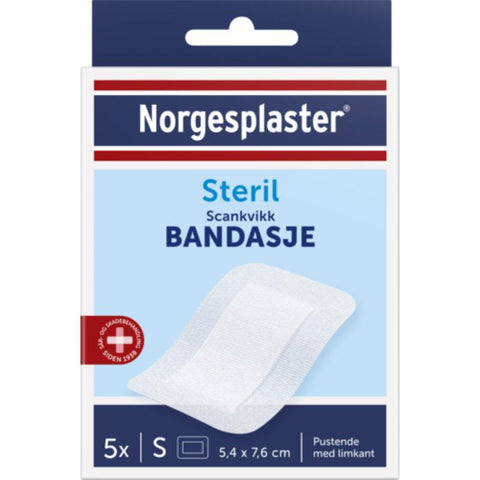 Norgesplaster Scankvikk bandasje hvit 5,4x7,6cm 5 stk, 926384