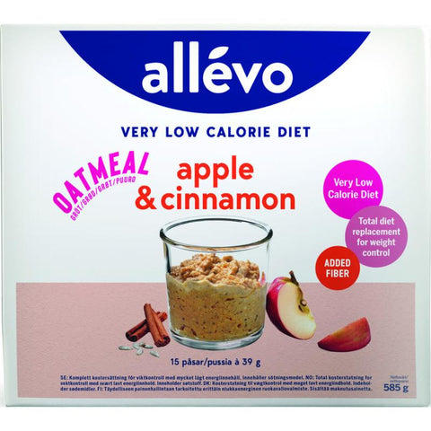 Allevo VLCD grøt apple & cinnamon 15x39 g, 828834