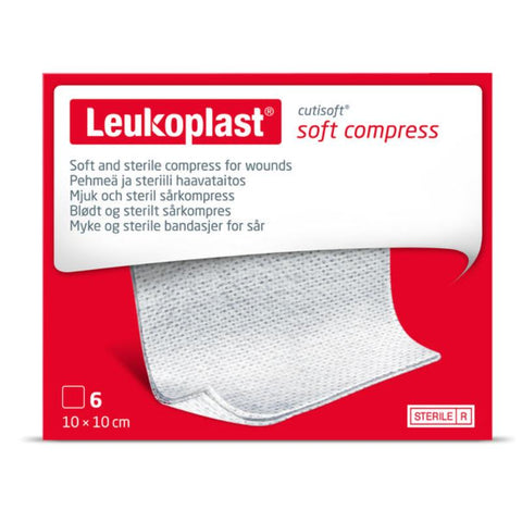 Leukoplast Cutisoft sterile kompress 10x10cm 6 stk,923723