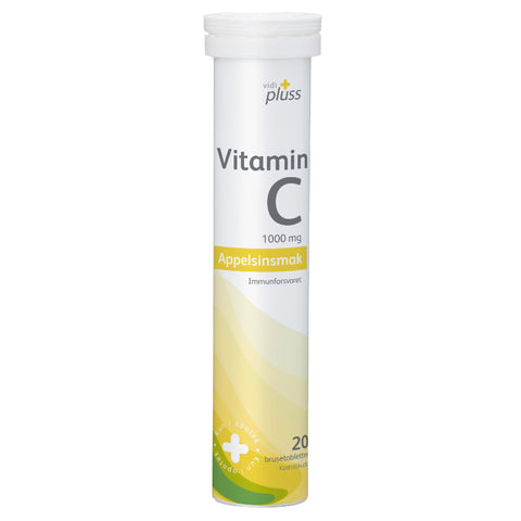 Vidi pluss C-vitamin 1000mg brusetabletter appelsinsmak 20 stk, 811156