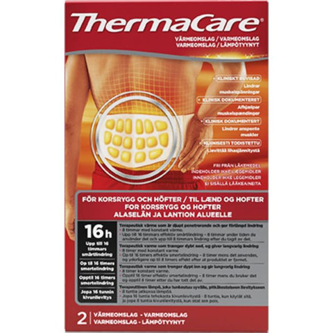 Thermacare varmeomslag til rygg og hofter 2 stk,971594