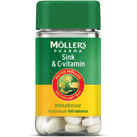Møllers Pharma Sink & C-vitamin 100 tabletter,819064