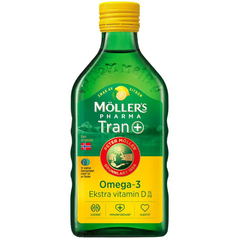 Möller's Pharma tran med sitronsmak og D-vitamin 250 ml, 870964