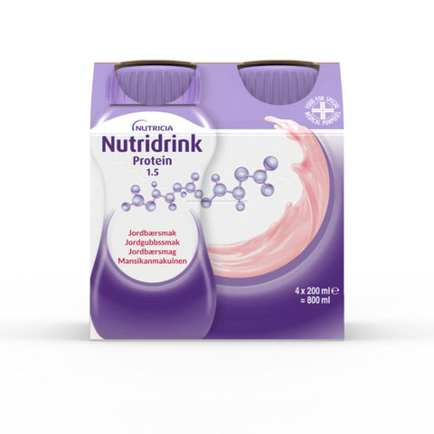 Nutridrink Protein jordbær 4x200 ml, 814704