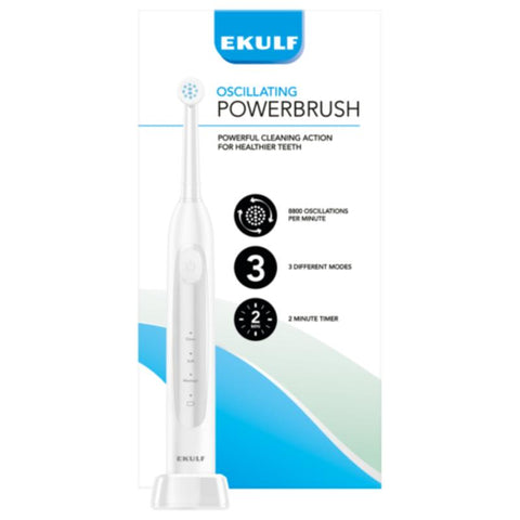Ekulf PowerBrush White elektrisk tannbørste 1 stk, 855402