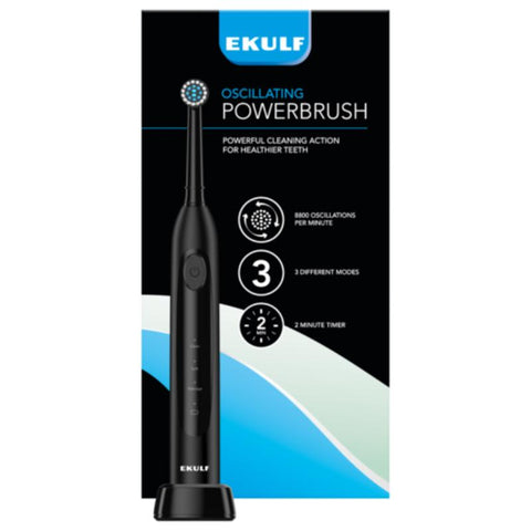 Ekulf PowerBrush Black elektrisk tannbørste 1 stk, 821014